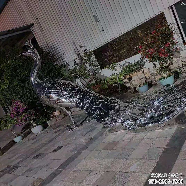 现代凤凰雕塑展品，室外软装，不锈钢凤凰雕塑订做厂家