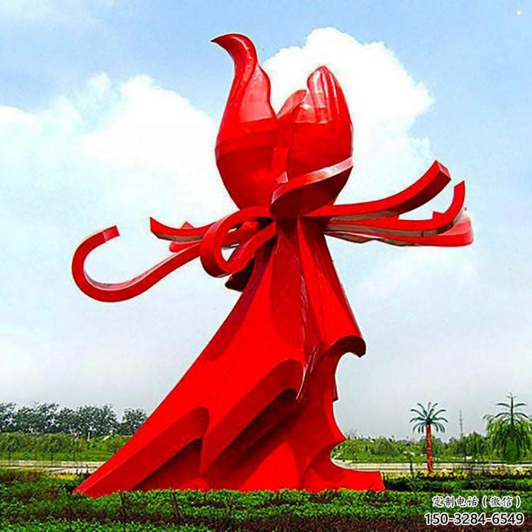 石榴花雕塑承接，广场雕塑，不锈钢石榴花雕塑定制