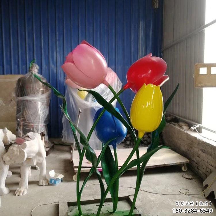 郁金香雕塑厂家，中式工艺，不锈钢郁金香雕塑精选