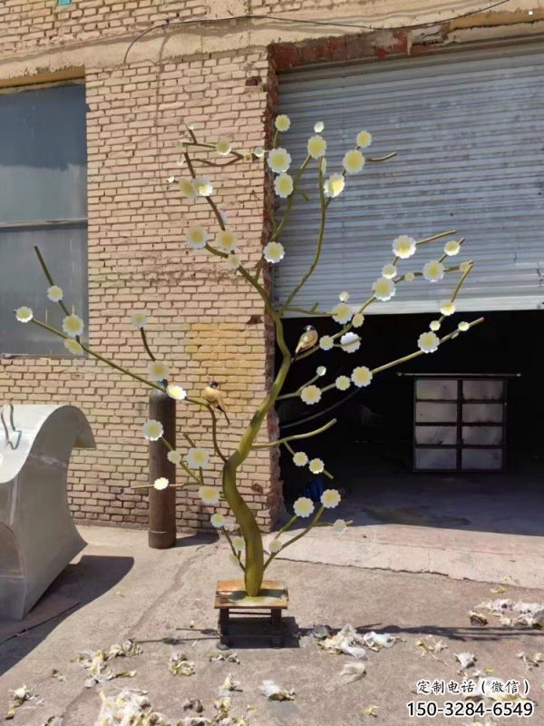 紫丁香雕塑制造商，露天雕塑，不锈钢紫丁香雕塑订做厂家