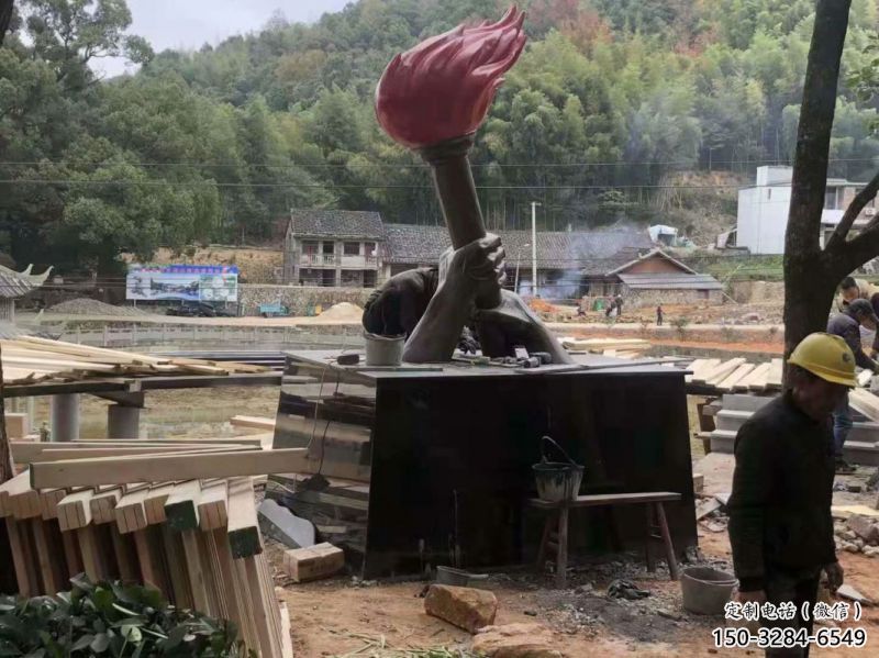 火把雕塑点击，城区小品，不锈钢火把雕塑承接
