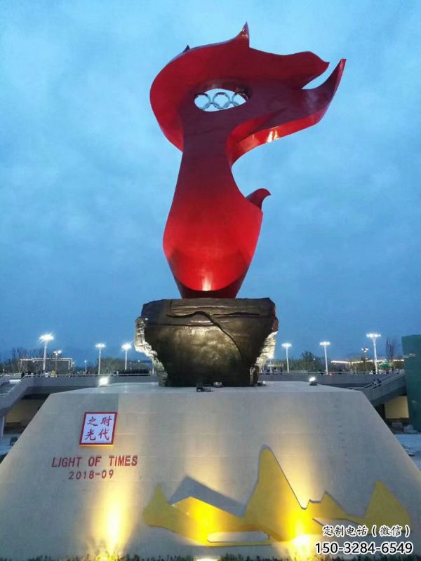 火炬雕塑服务商，创意雕塑，不锈钢火炬雕塑订做