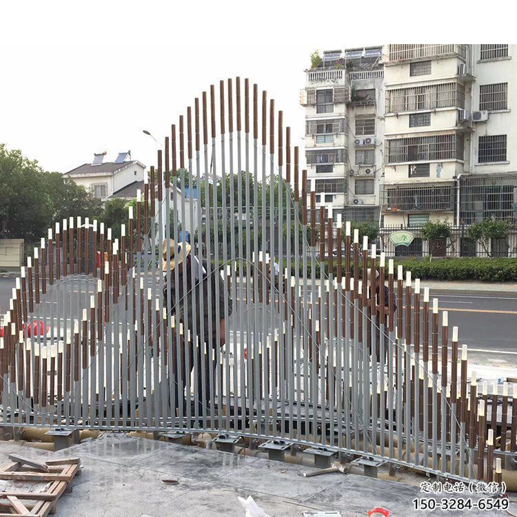 城市假山雕塑，网格体育雕塑，古铜效果