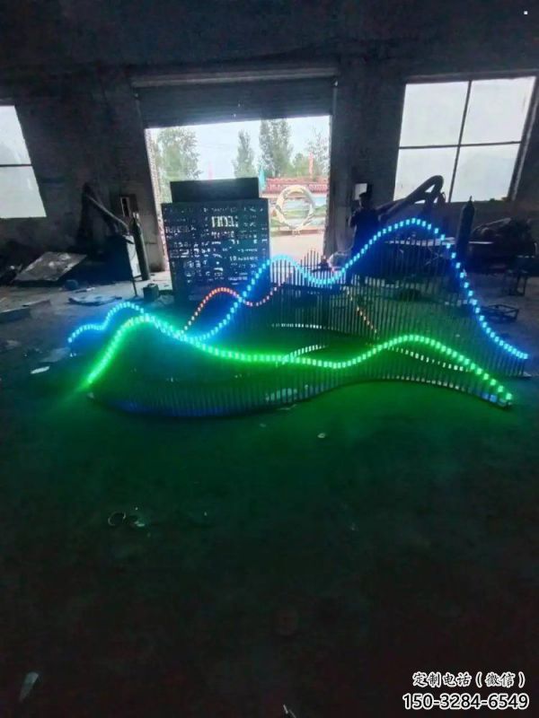 灯光假山雕塑，街景小品，假山雕塑抽象制作