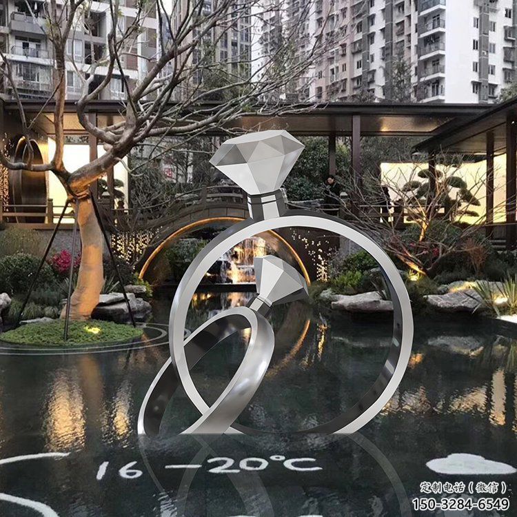 制造钻戒雕塑定价，地标摆件，烤漆钻戒雕塑精选