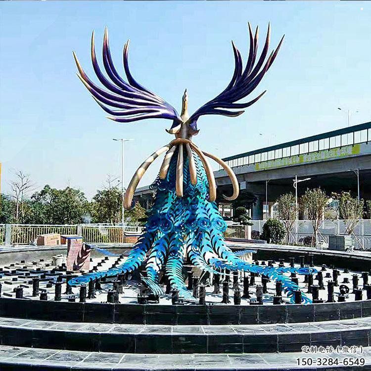 艺术孔雀雕塑优选，城市装饰，不锈钢孔雀雕塑订做厂家