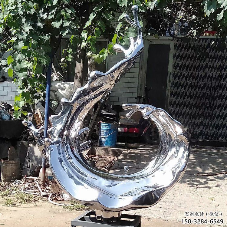 波浪雕塑提供，多彩艺术，中式不锈钢波浪雕塑通用