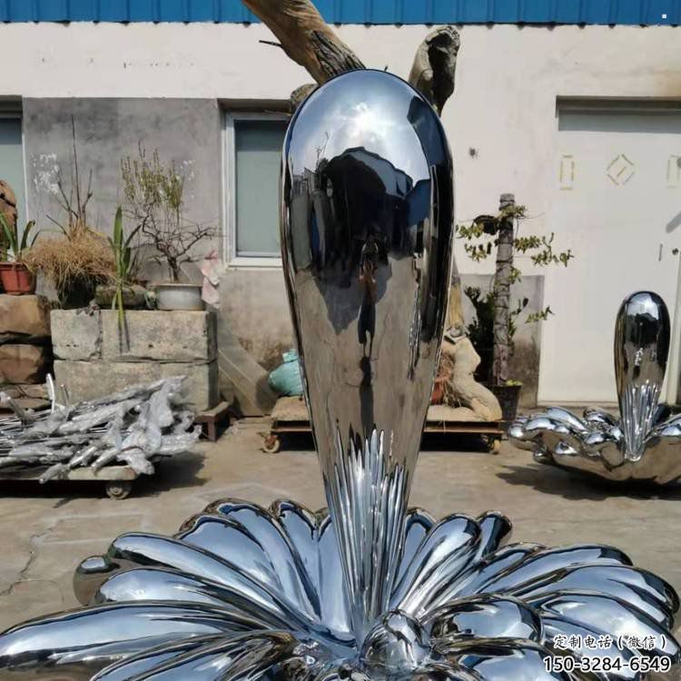 海雕塑通用，陆地摆件，不锈钢海浪纹雕塑点击