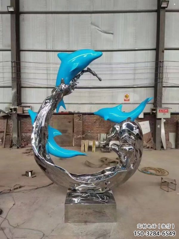 浪花雕塑厂家，抽象艺术造型，户外广场小品