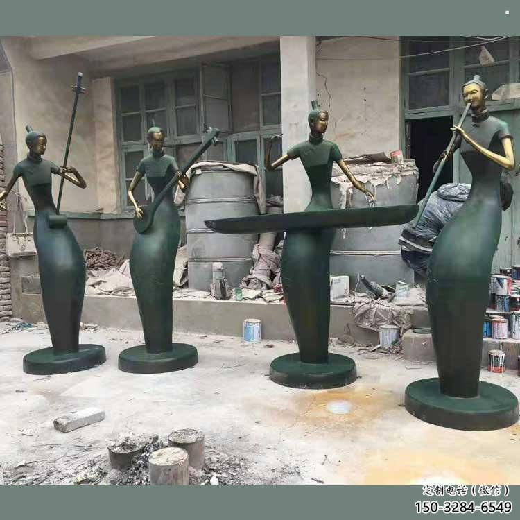 弹古筝雕塑供求，村标概念，民俗人物雕塑制作承接