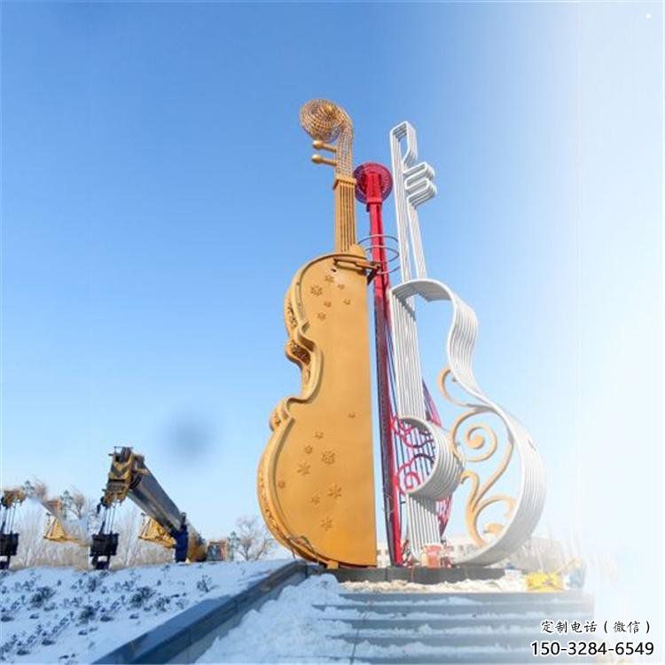 提琴雕塑供应，乐器雕塑，烤漆提琴雕塑制造厂家