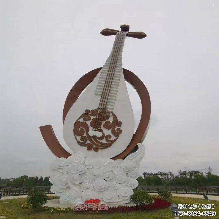 提琴系列雕塑，城市装饰，彩色烤漆提琴雕塑优选