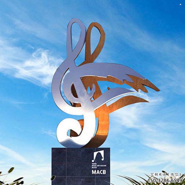 提琴雕塑观赏型，小区雕塑，不锈钢提琴雕塑优价