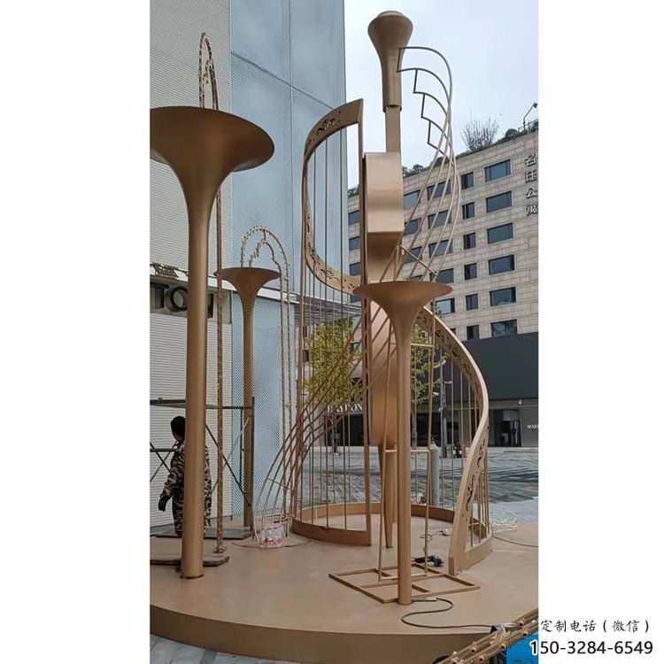 提琴雕塑選用，透雕系列，現(xiàn)代不銹鋼提琴雕塑優(yōu)價