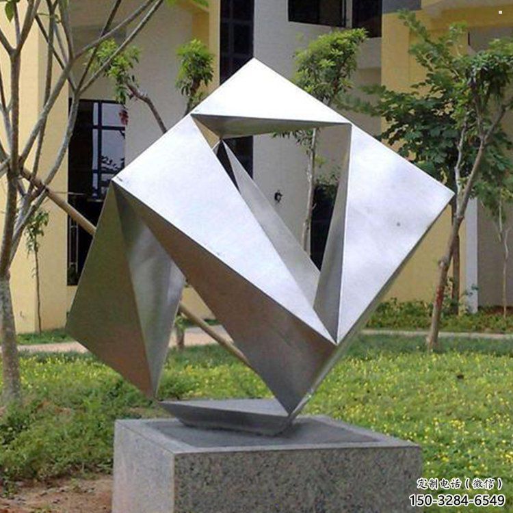 方块雕塑生产，城区小品，不锈钢方块雕塑标准