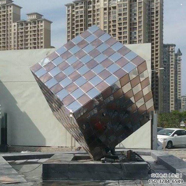 方块雕塑制造商，美陈雕塑，不锈钢方块雕塑精品