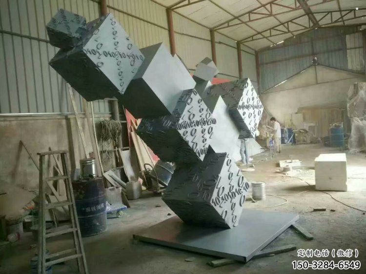 户外几何体雕塑厂家，广场雕塑，不锈钢几何体雕塑订做