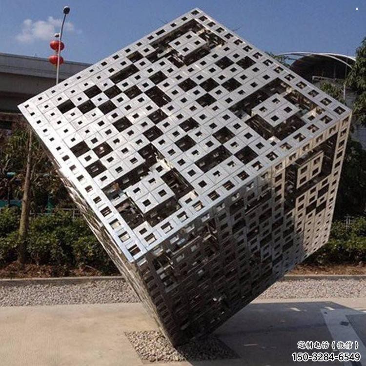 立方体雕塑精选，欧式风格，镂空立方体雕塑选定