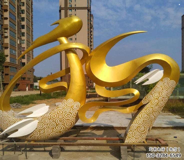 抽象和字雕塑展品，小区雕塑，不锈钢和字雕塑制作精选