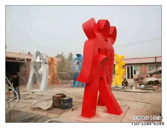 甲骨文雕塑观赏型，公园小品，不锈钢甲骨文雕塑常用