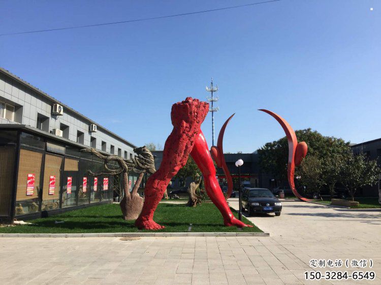 纪念人字雕塑生产，广场雕塑，不锈钢人字雕塑展品