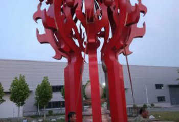 火球雕塑，精神堡垒火球雕塑落地展示
