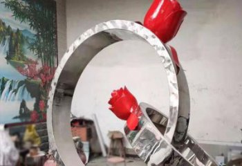镜面戒指环雕塑承接，城市装饰，大型戒指环雕塑生产商
