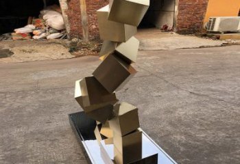几何体雕塑承接，锻造工艺，不锈钢几何体雕塑制作