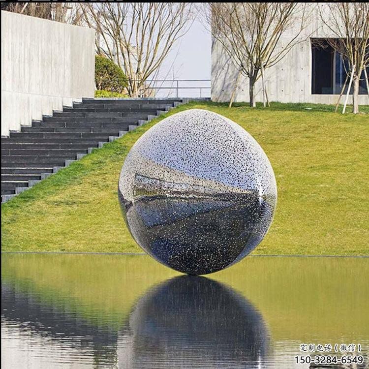 圆球雕塑厂家，村标概念，不锈钢圆球雕塑制作