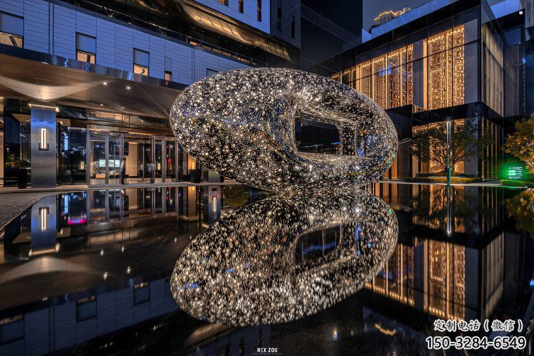 方孔球雕塑定制，多彩艺术，不锈钢方孔球雕塑定价