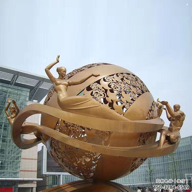 镂空球雕塑供给，景观雕塑，烤漆镂空球雕塑选定