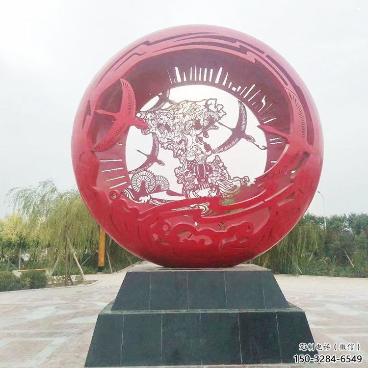 空心球雕塑定制，市标雕塑，镂空空心球雕塑定做厂家