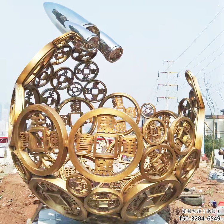空心球雕塑制造商，露天雕塑，镂空空心球雕塑订做厂家