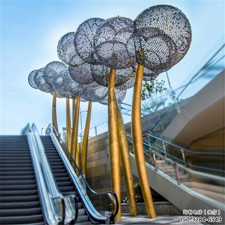空心球雕塑优选，拉丝工艺，镂空空心球雕塑厂家承接