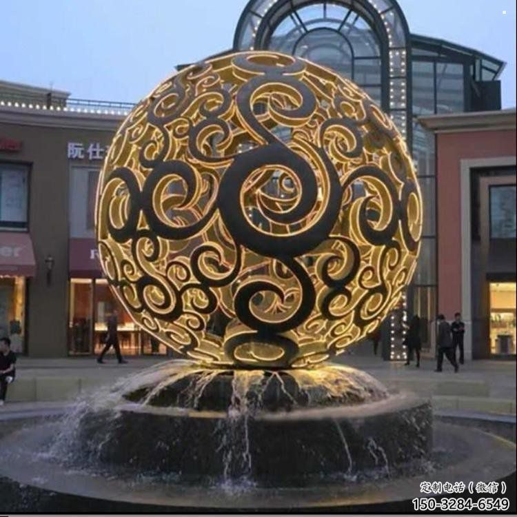 灯光球雕塑展品，钢管组合，不锈钢灯光球雕塑常用