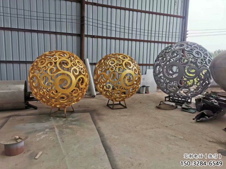 灯光球雕塑制造，广场雕塑，制造不锈钢灯光球雕塑厂家