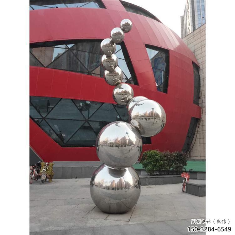 分子球雕塑生产商，地标摆件，不锈钢分子球雕塑生产