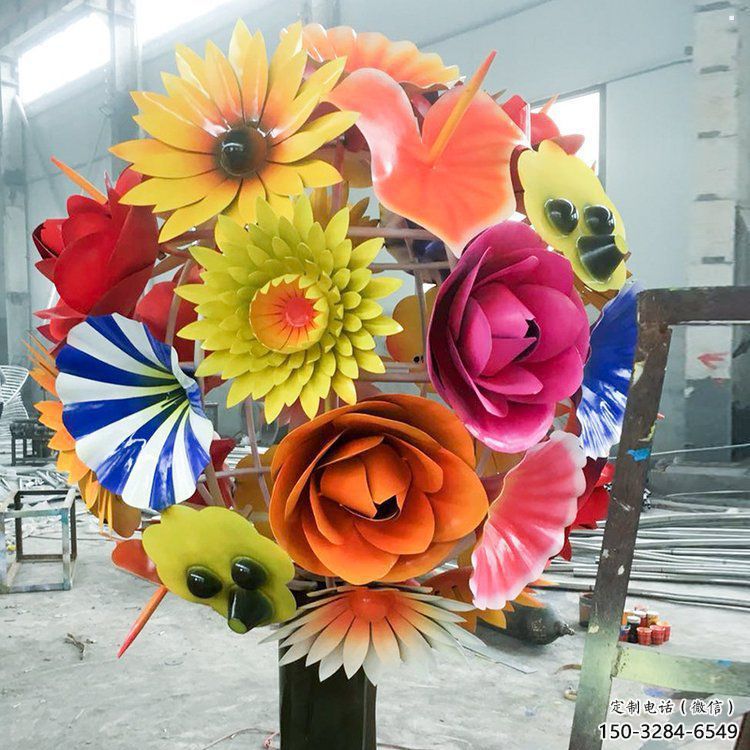 花球雕塑选用，美陈雕塑，不锈钢花球雕塑厂家标准