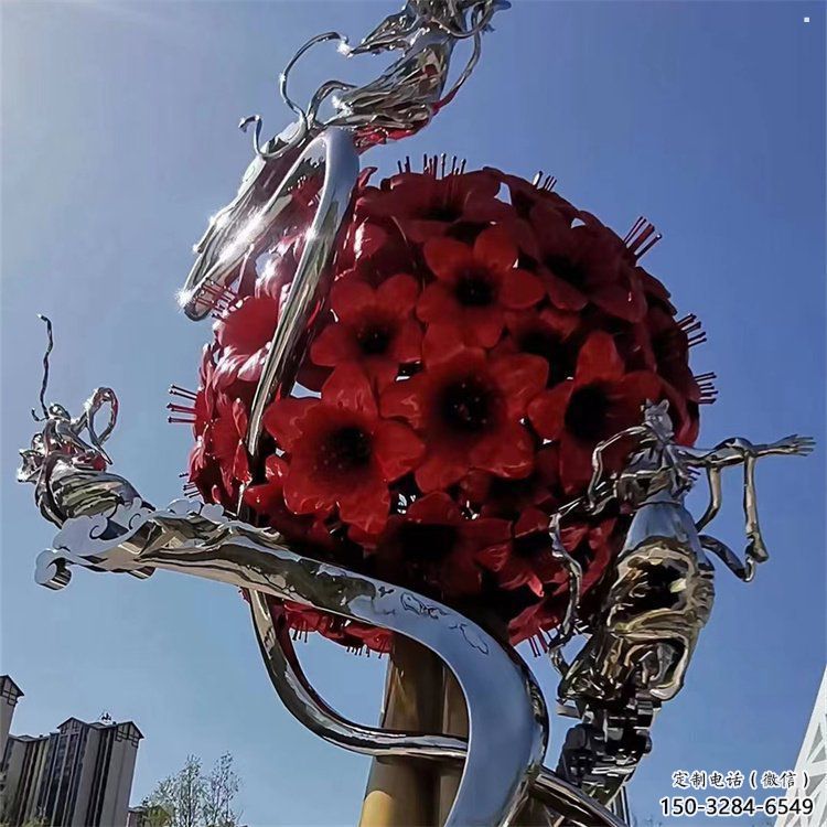 花球雕塑制作，锻造工艺，不锈钢花球雕塑选用