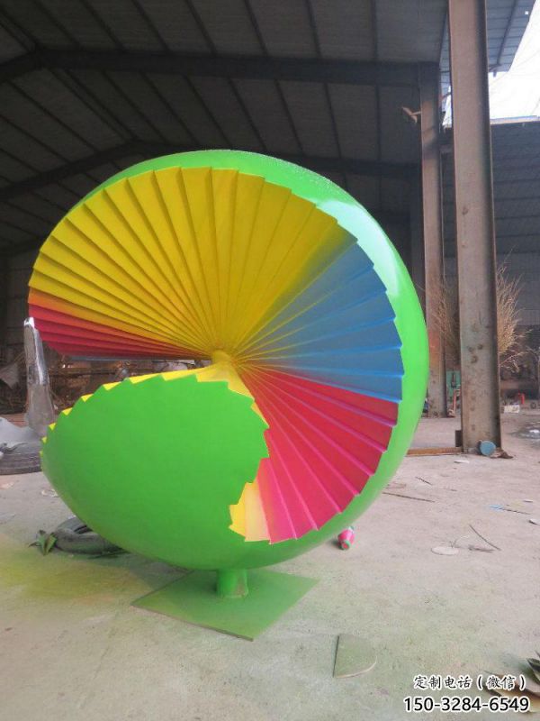 花纹球雕塑厂家，彩钢制作，大型不锈钢花纹球雕塑定做