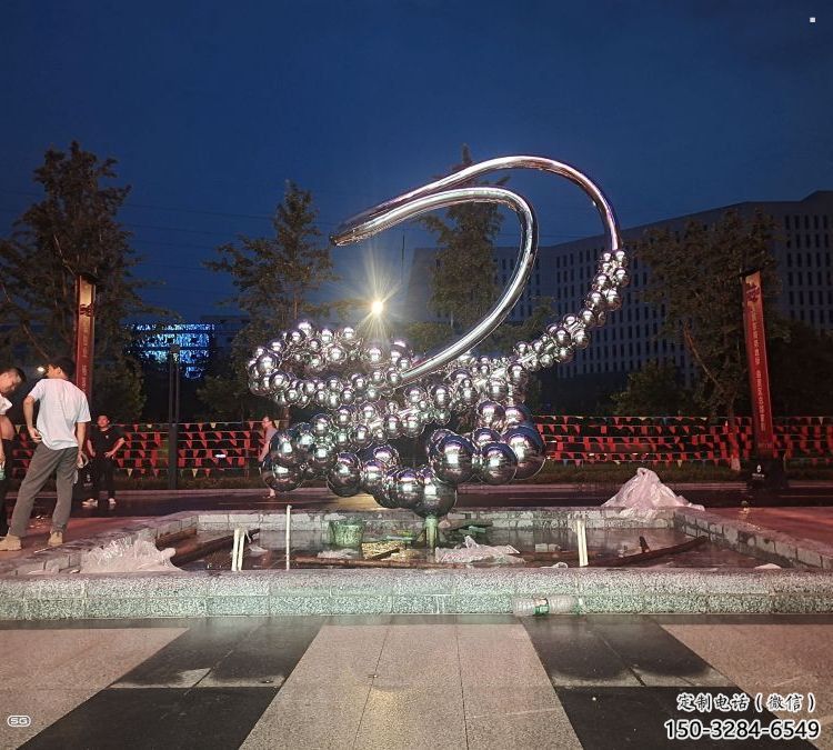 原子球雕塑选用，彩钢制作，不锈钢原子球雕塑制造商