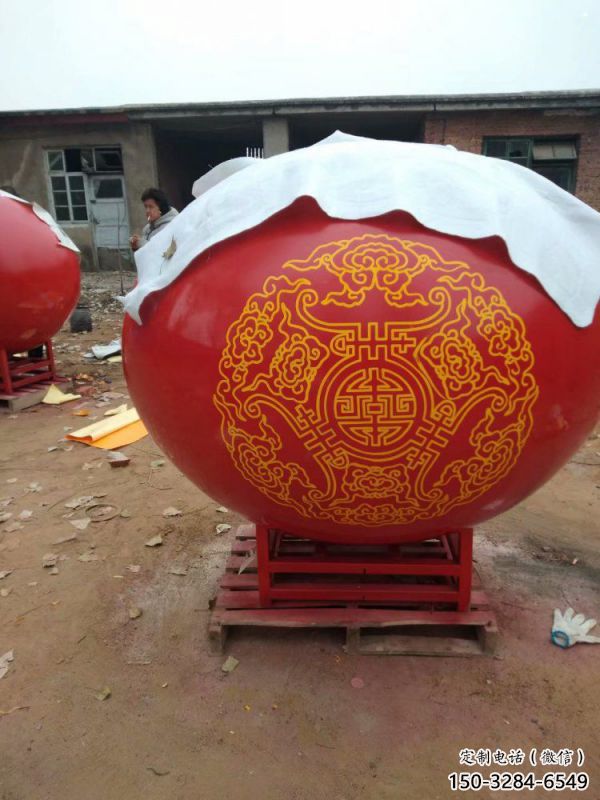 圆球雕塑摆件，景区案例，房地产烤漆圆球雕塑常用