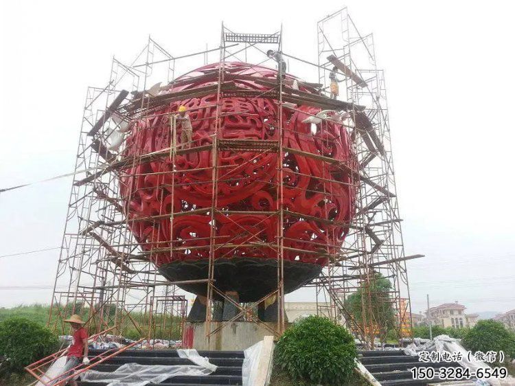 圆球雕塑精选，景区雕塑，景观烤漆圆球雕塑厂家