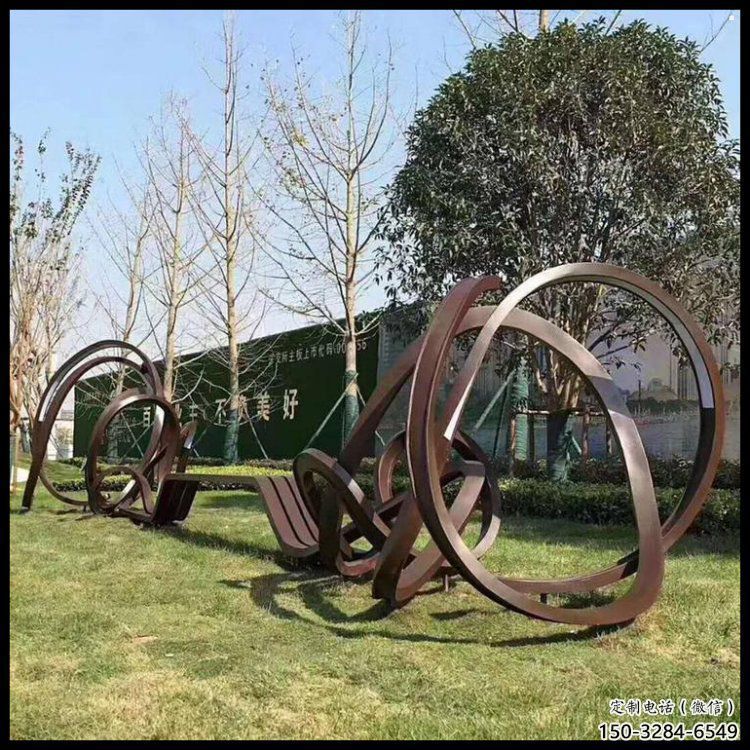 几何艺术造型坐凳雕塑生产制作