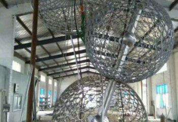 空心球雕塑点击，景观雕塑，镂空空心球雕塑制作