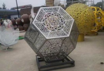 棱面球雕塑精选，景区雕塑，镂空棱面球雕塑制作