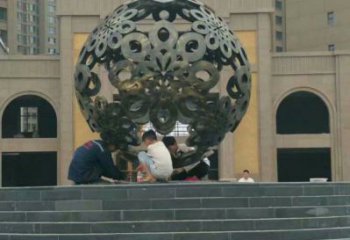球体雕塑承接，锻造工艺，不锈钢球体雕塑订做