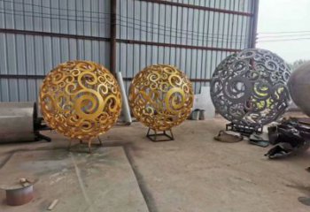 灯光球雕塑制造，广场雕塑，制造不锈钢灯光球雕塑厂家