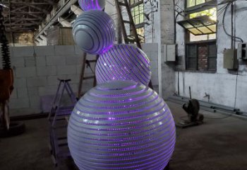 灯光球雕塑制作，公园小品，不锈钢灯光球雕塑优选