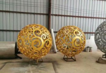 灯光球雕塑制作，美陈雕塑，不锈钢灯光球雕塑优选